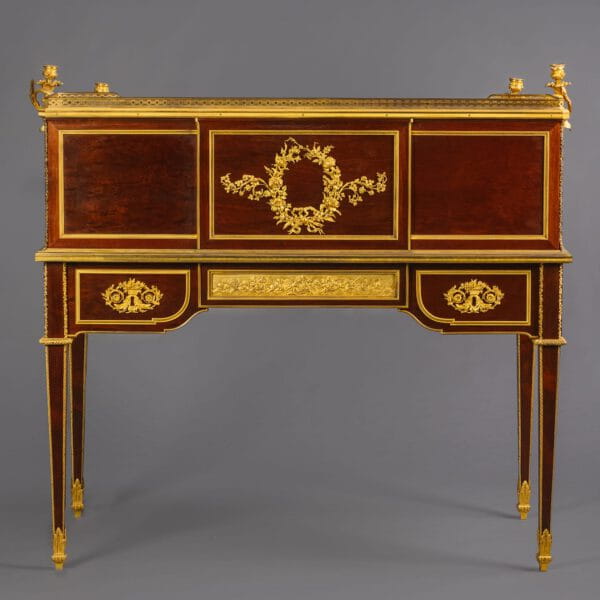 A Rare Louis XVI Style Gilt-Bronze Mounted Mahogany Cylinder