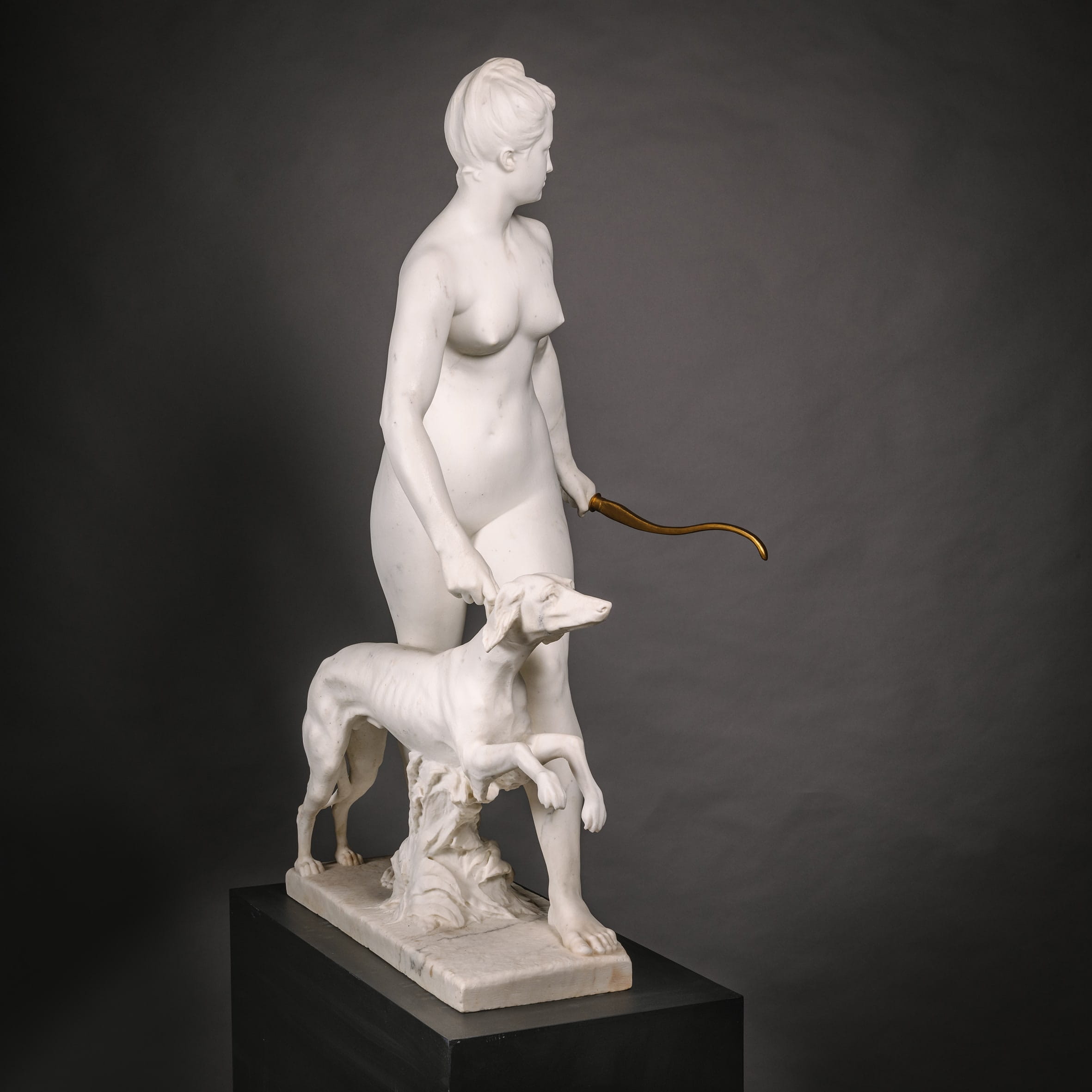 ‘Diana the Huntress’, A Near Lifesize Statuary Marble Group - Image 5