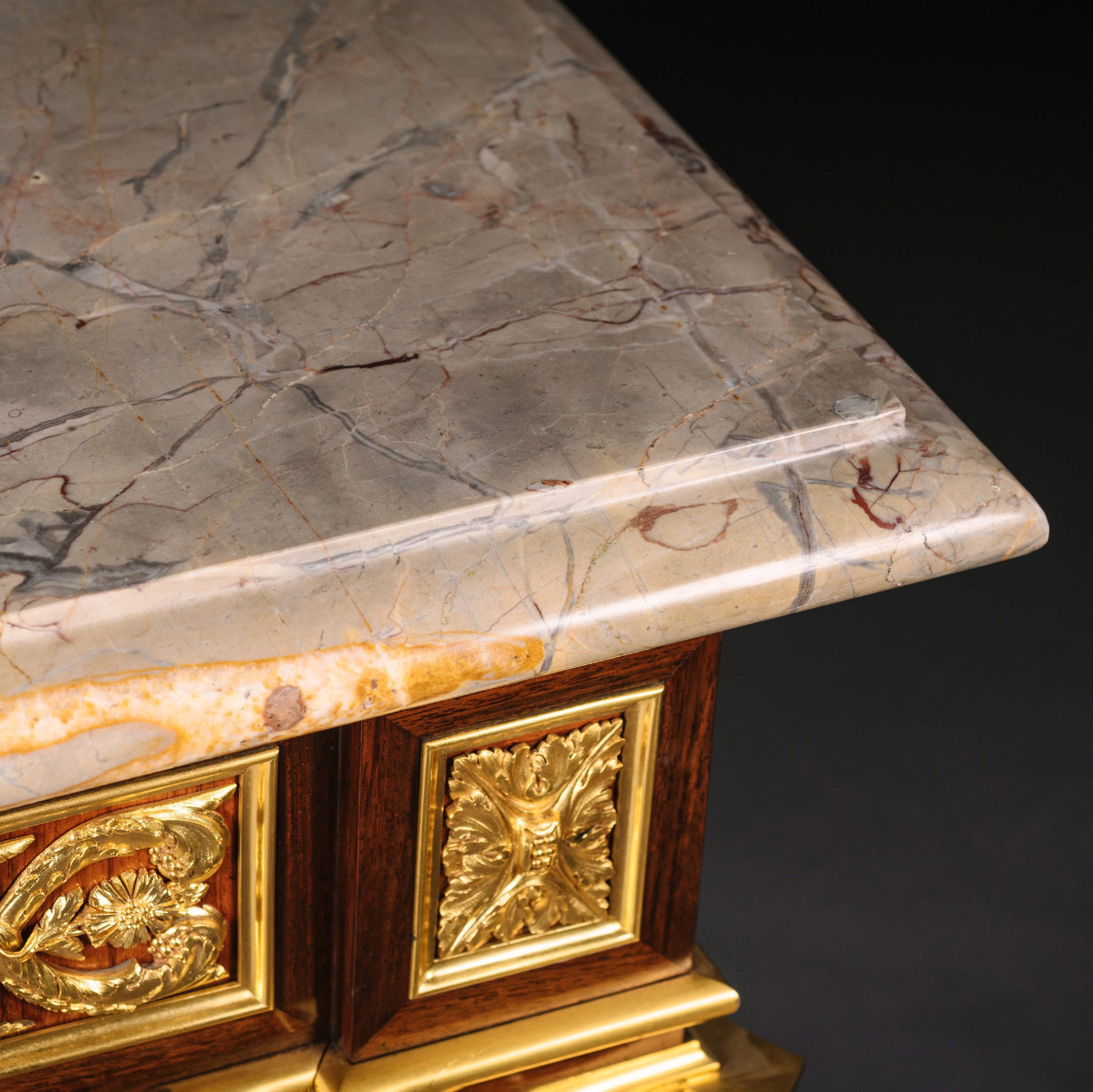 A Pair of Exceptional Gilt-Bronze, Pietre Dure Hardstone and Micromosaic Mounted Centre Tables - Image 9
