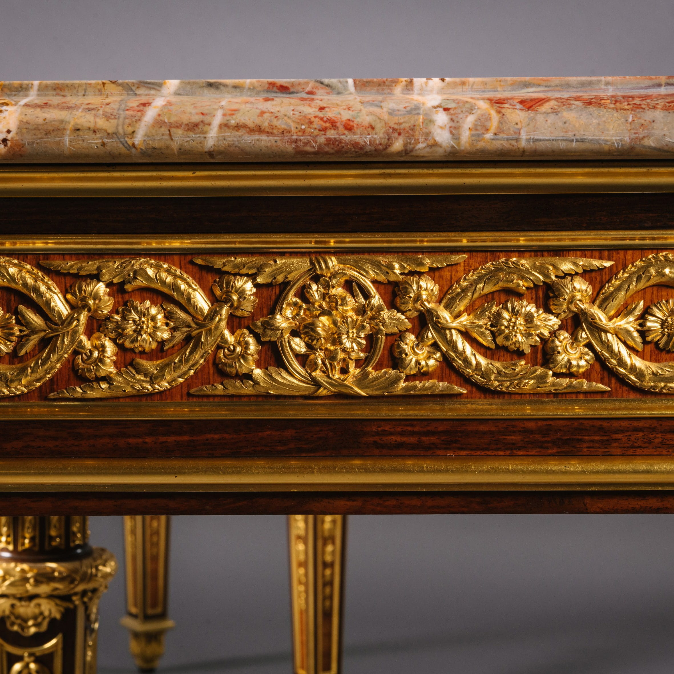 A Pair of Exceptional Gilt-Bronze, Pietre Dure Hardstone and Micromosaic Mounted Centre Tables - Image 10