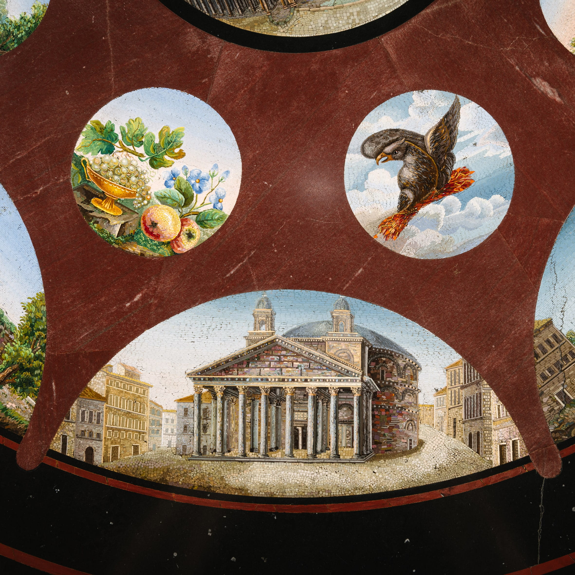 A Rare and Important Micromosaic Inlaid Marble and Giltwood Centre Table - Image 16