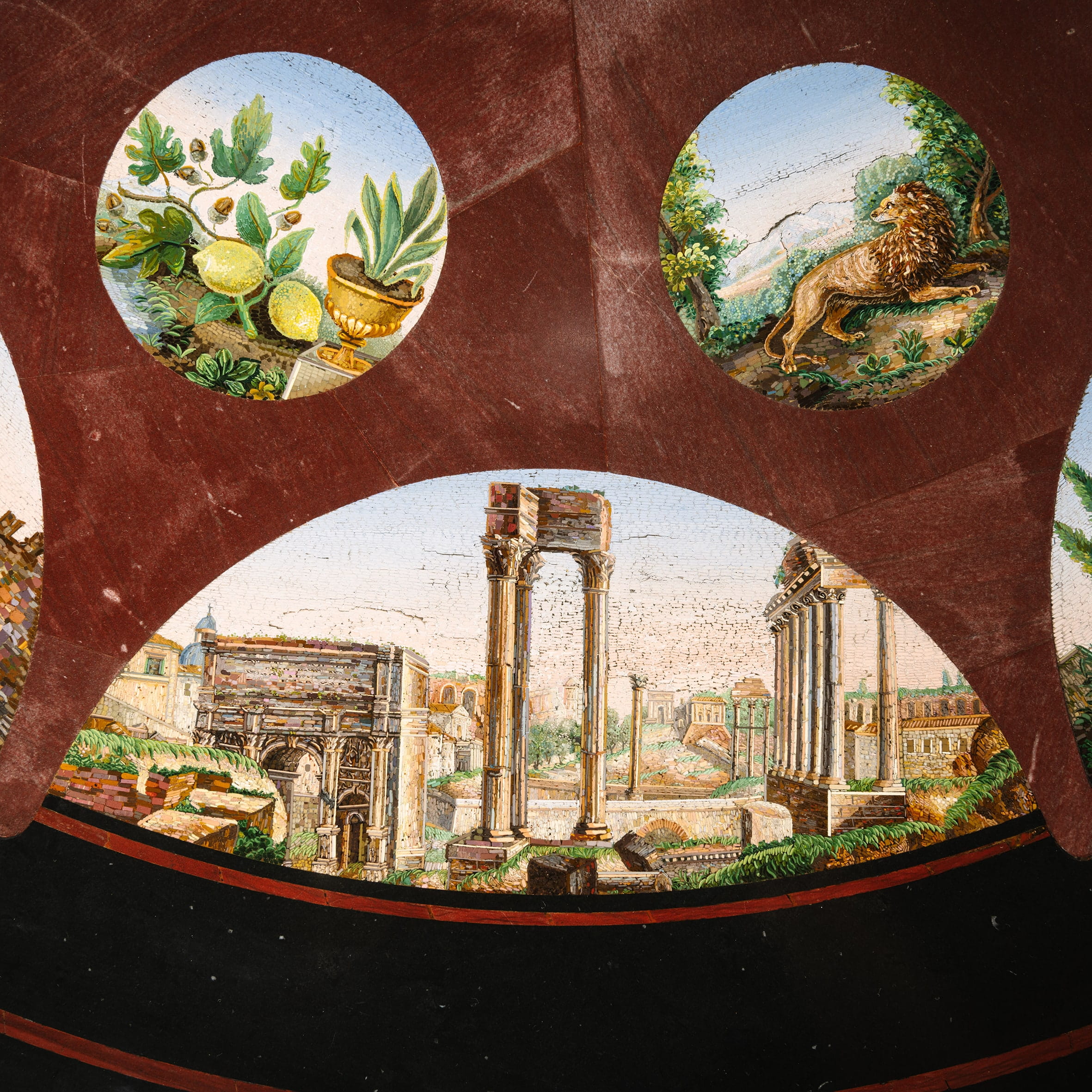 A Rare and Important Micromosaic Inlaid Marble and Giltwood Centre Table - Image 14