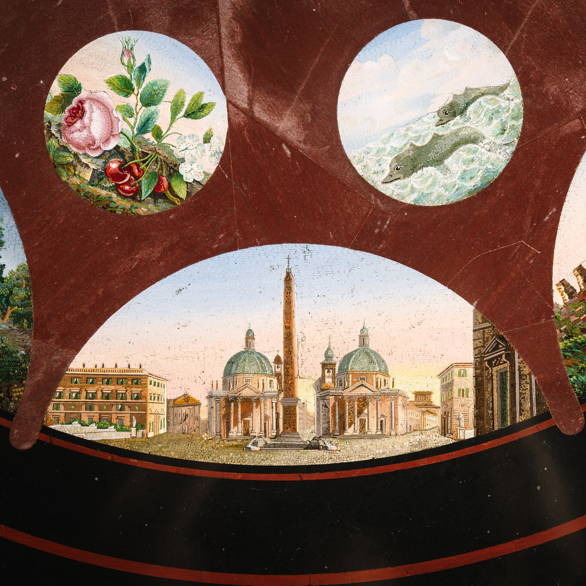A Rare and Important Micromosaic Inlaid Marble and Giltwood Centre Table - Image 11