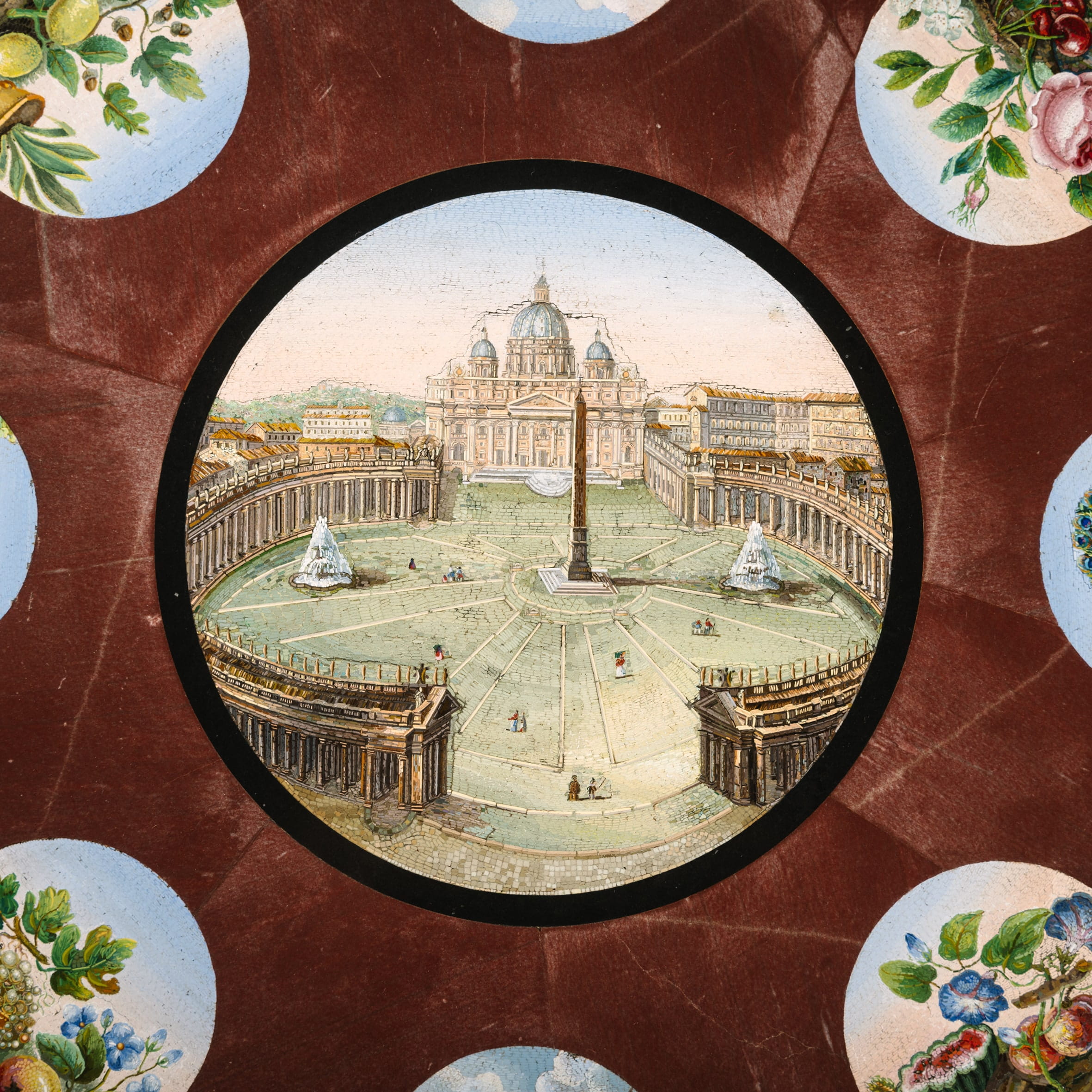 A Rare and Important Micromosaic Inlaid Marble and Giltwood Centre Table - Image 9