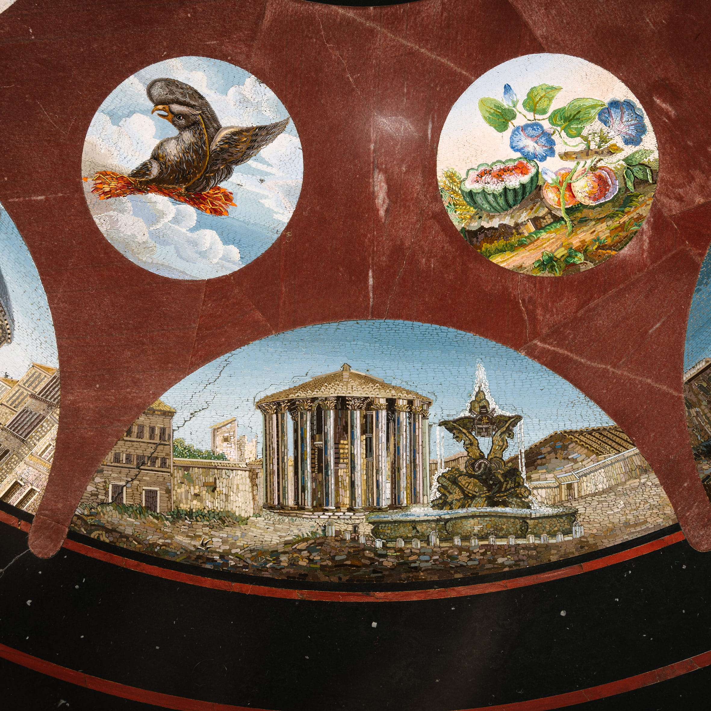 A Rare and Important Micromosaic Inlaid Marble and Giltwood Centre Table - Image 8