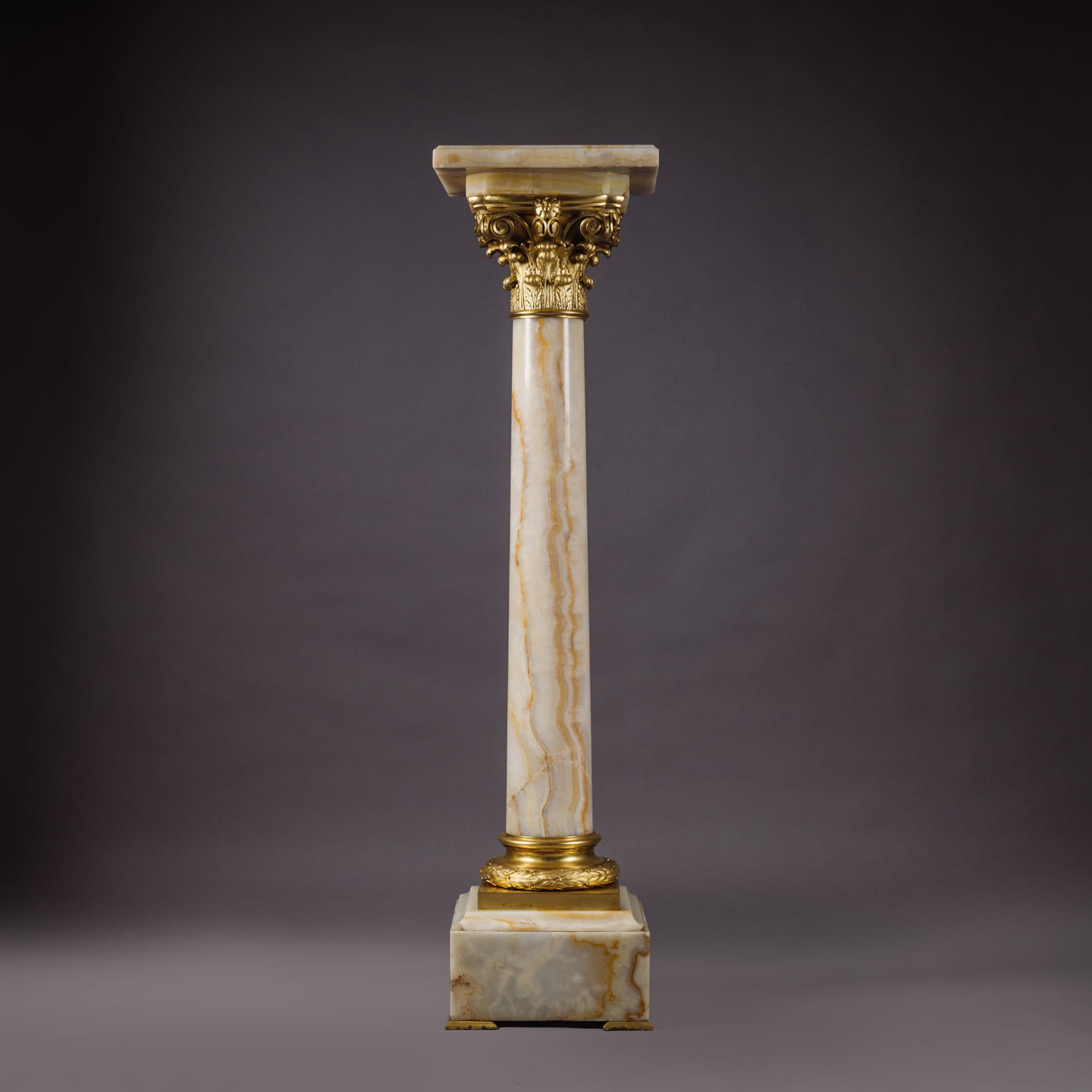 A Napoleon III Gilt-Bronze and Algerian Onyx Pedestal