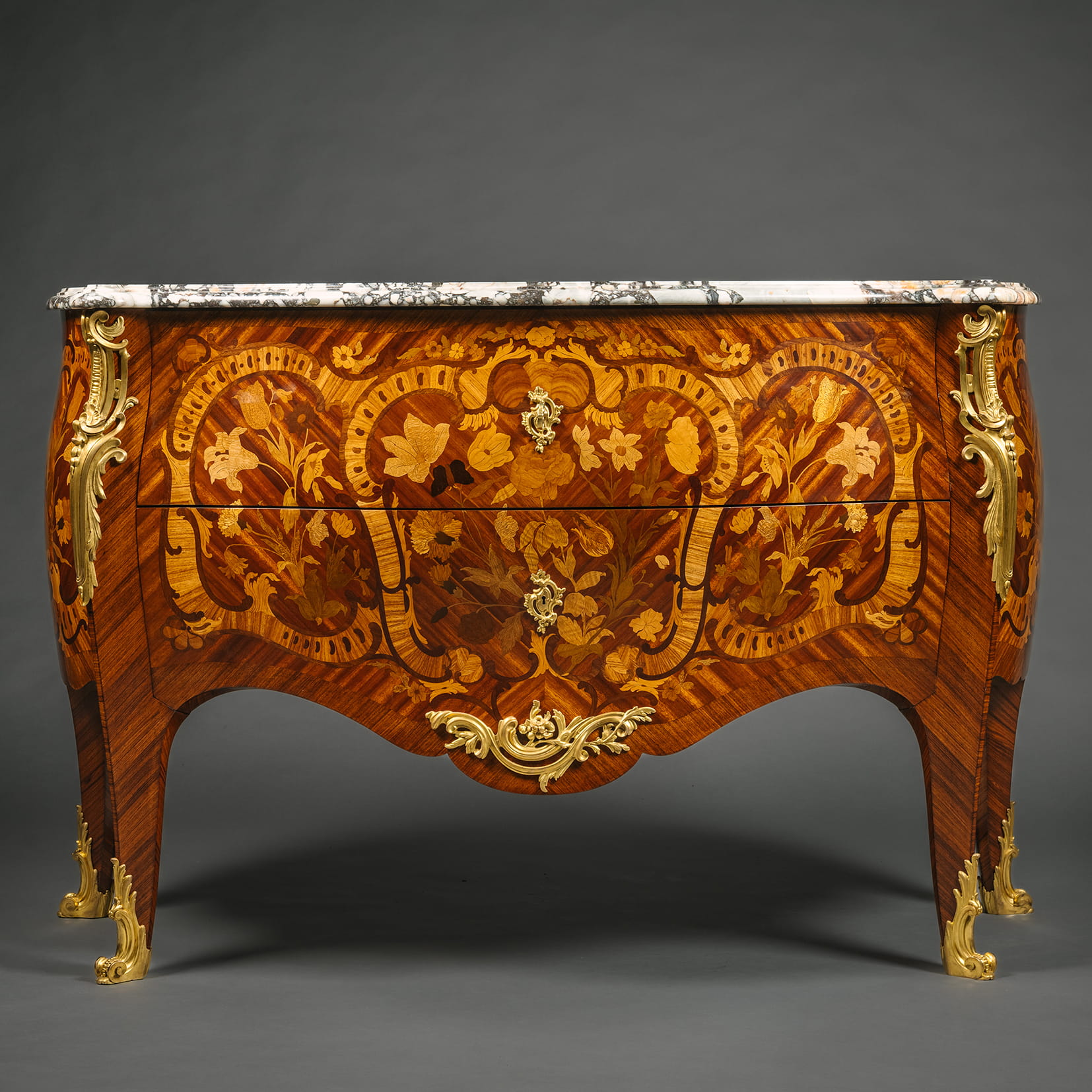 A Fine Louis XV Style Gilt-Bronze Mounted Marquetry Commode - Image 2