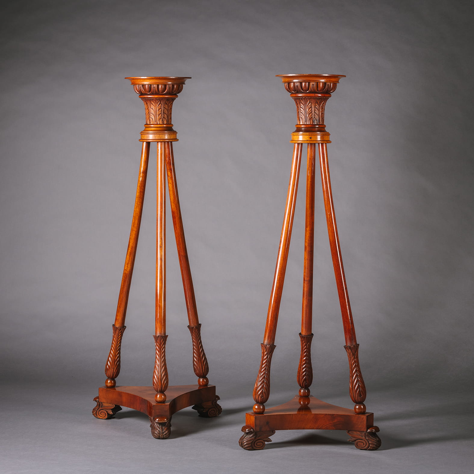 A Pair of North European Mahogany Pedestals - Image 5