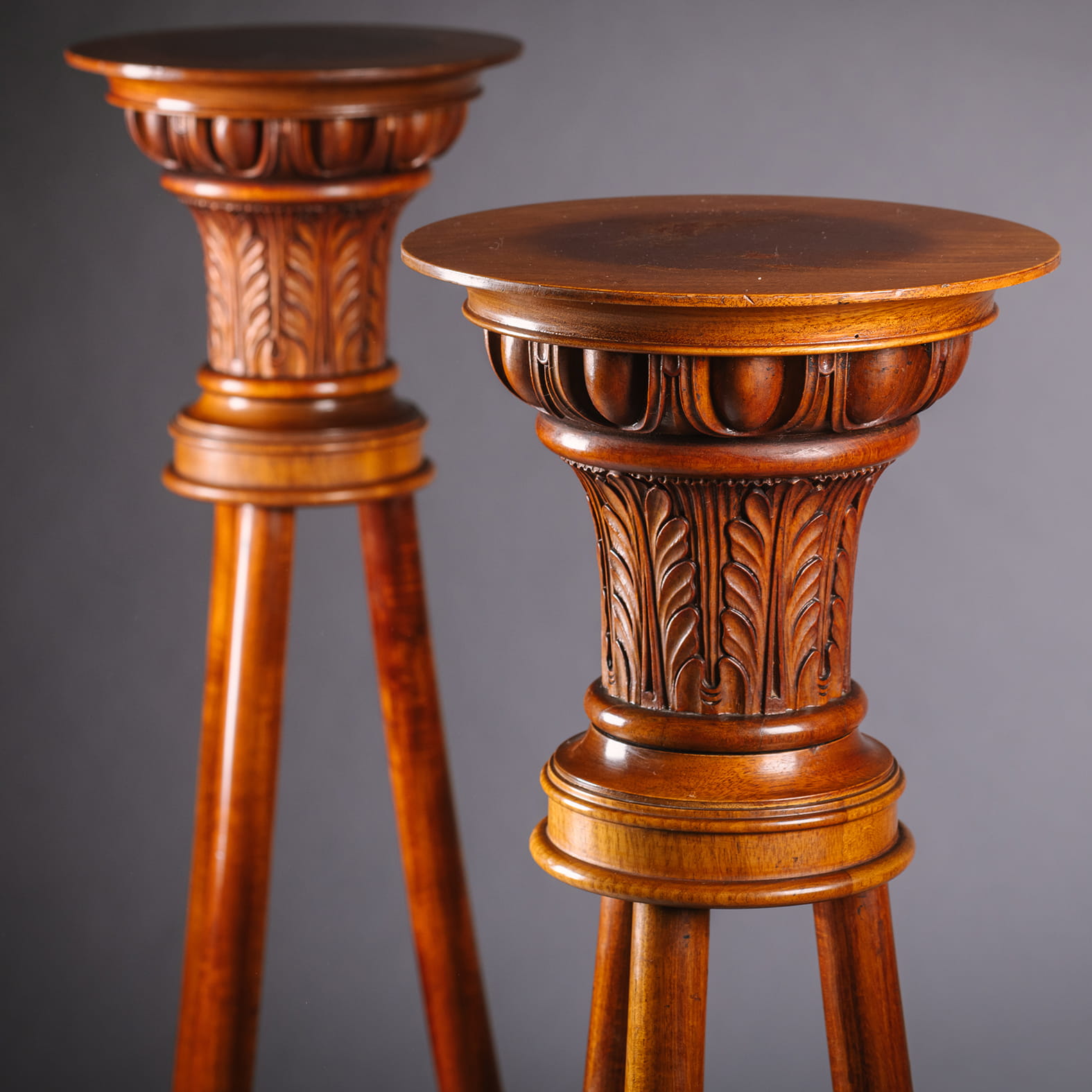 A Pair of North European Mahogany Pedestals - Image 2