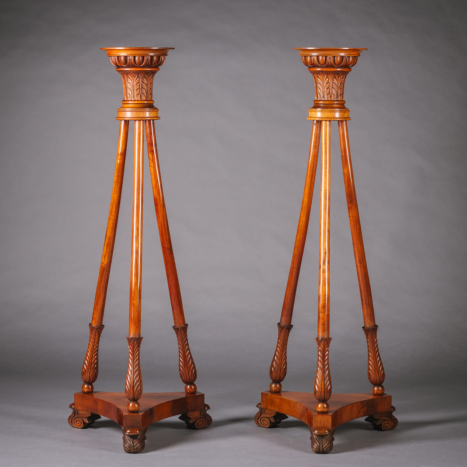 A Pair of North European Mahogany Pedestals