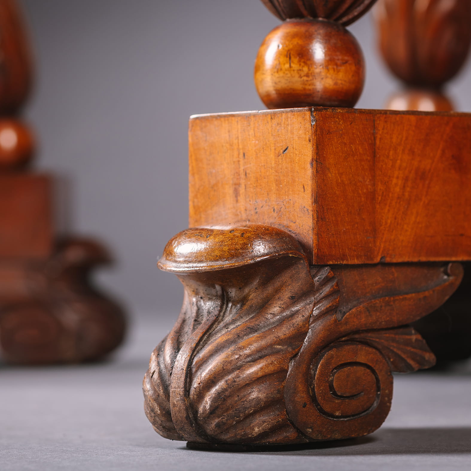 A Pair of North European Mahogany Pedestals - Image 8