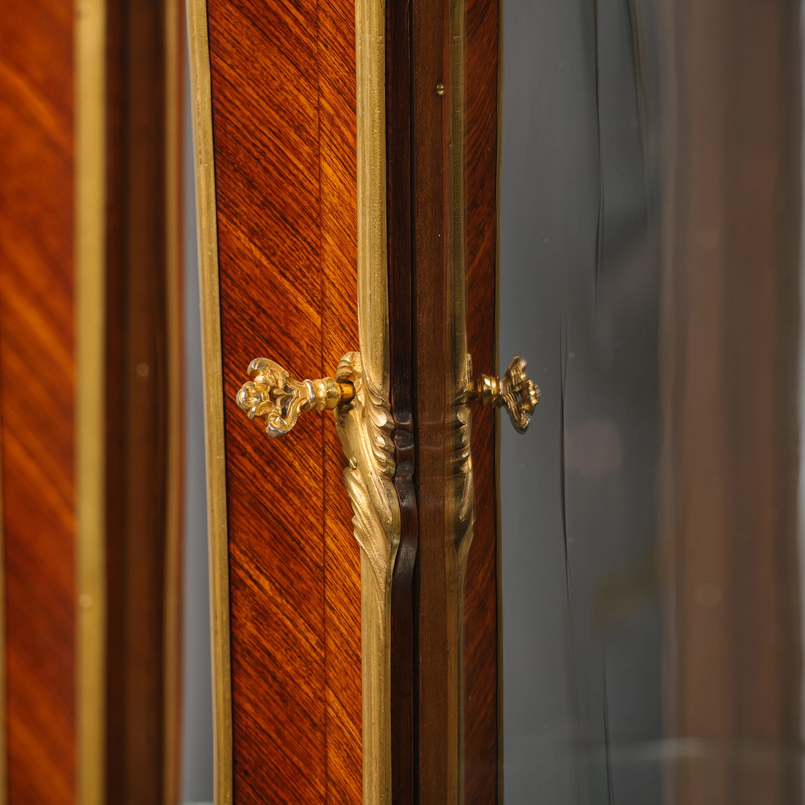 A Near Pair of Belle Epoque Gilt-Bronze Mounted Mahogany Vitrine Cabinets - Image 19