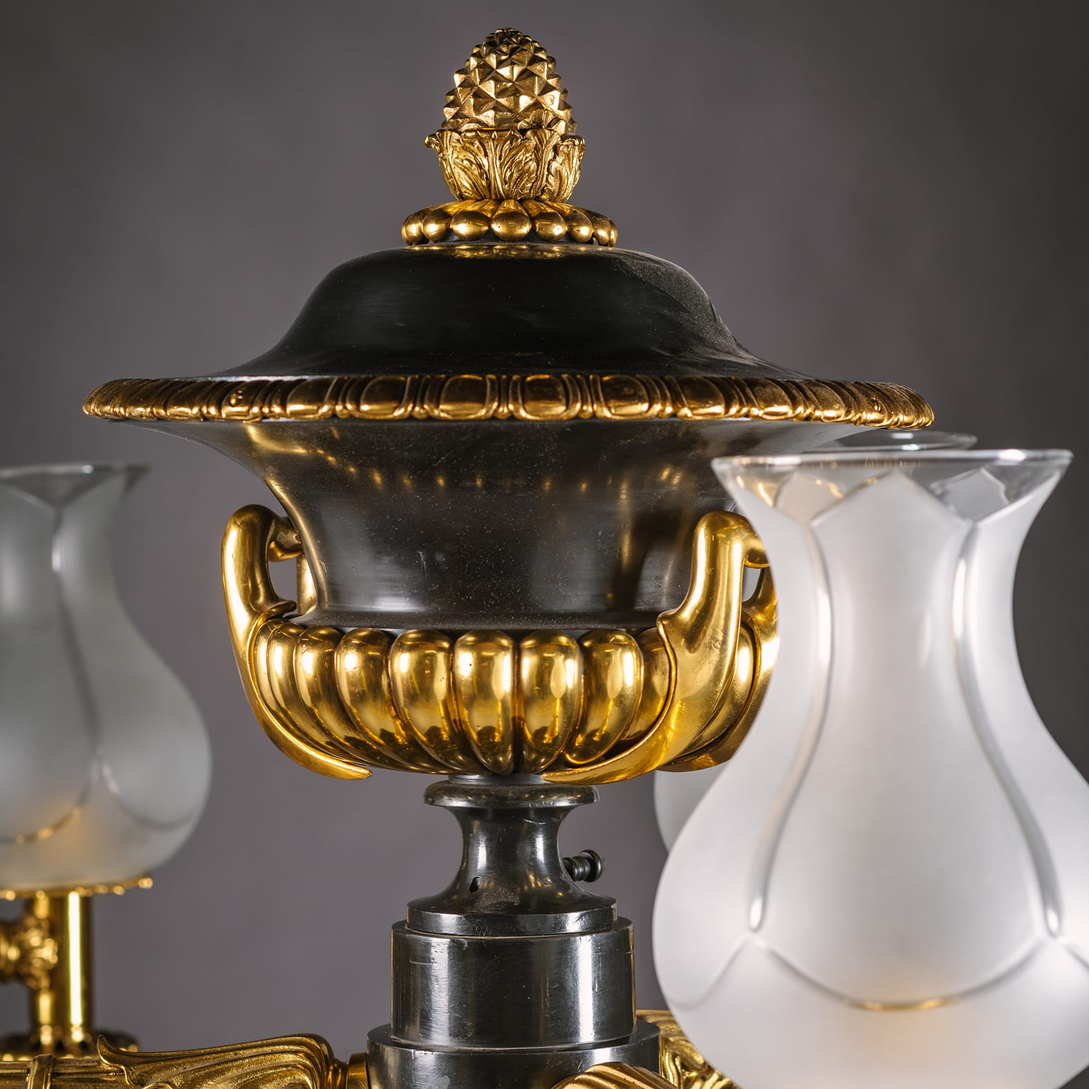 A Pair of Regency Style Gilt and Patinated Bronze Floor Lamps or 'Torchères' - Image 4