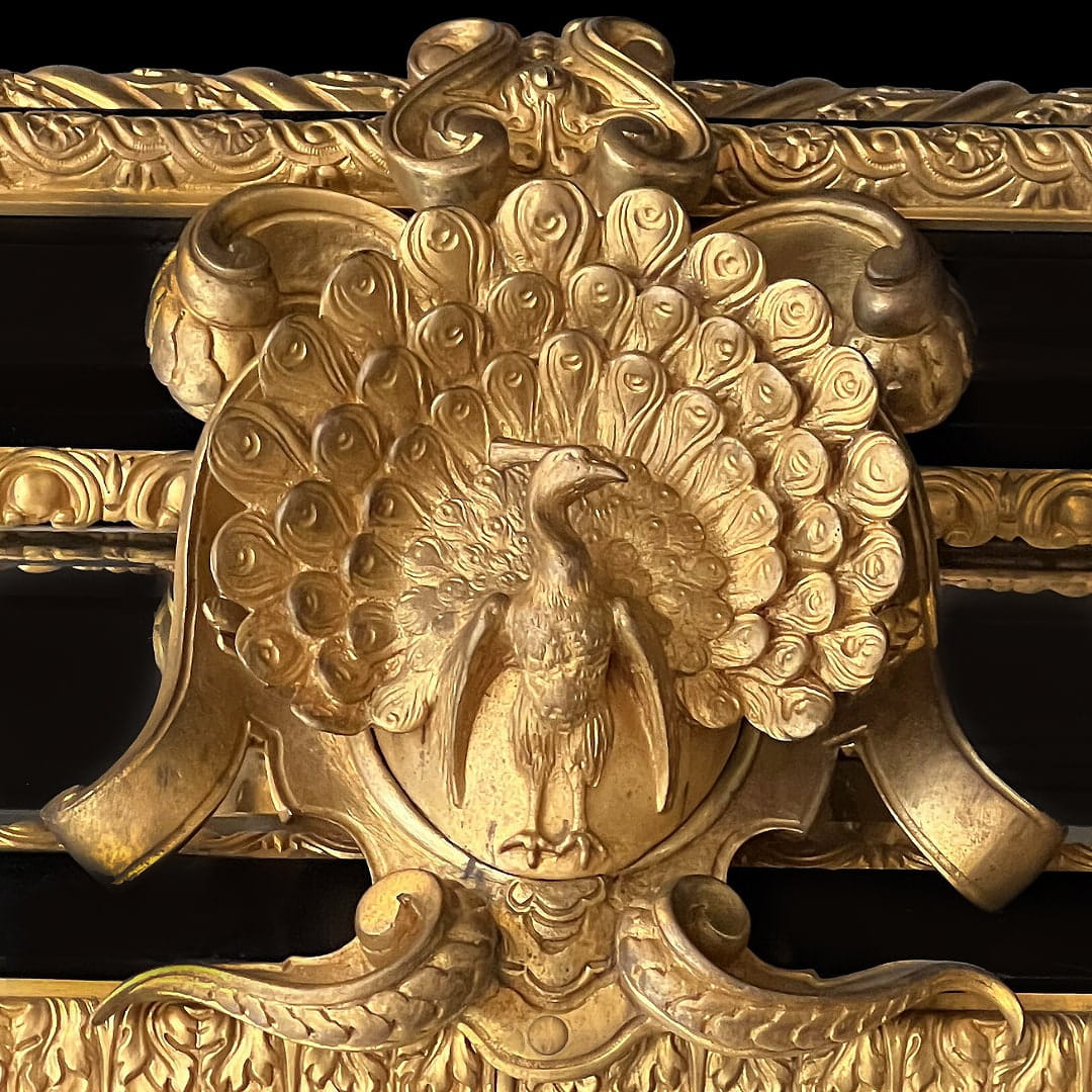 A Fine and Impressive Napoleon III, Gilt-Bronze and Ebony Bevelled Mirror - Image 3