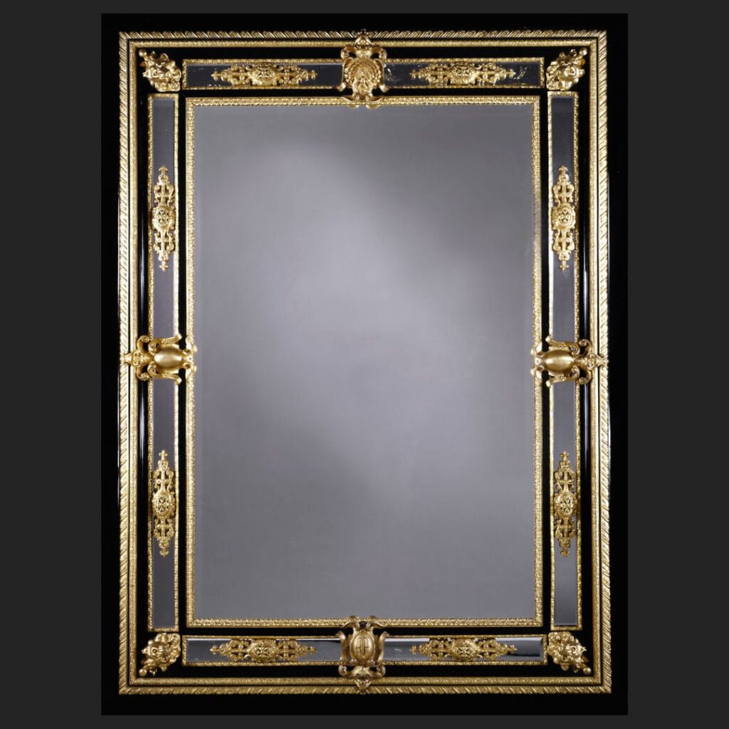A Fine and Impressive Napoleon III, Gilt-Bronze and Ebony Bevelled