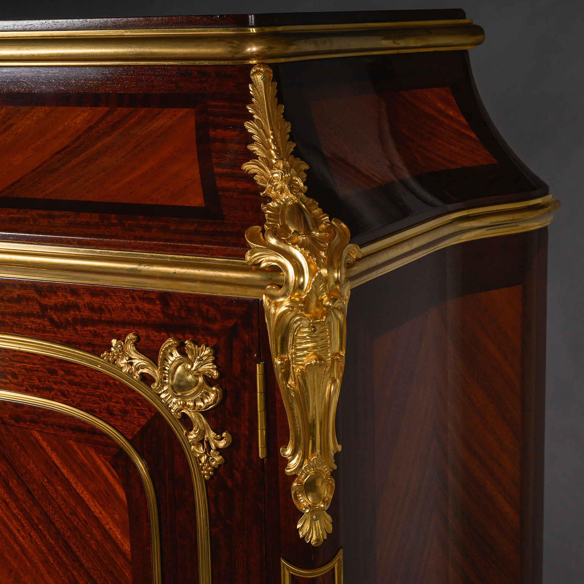 A Fine Régence Style Gilt-Bronze Mounted Mahogany Armoire - Image 4
