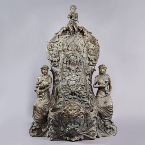 A Patinated Bronze Fountain Cast with the Mask of Poseidon and Attendant Nereids