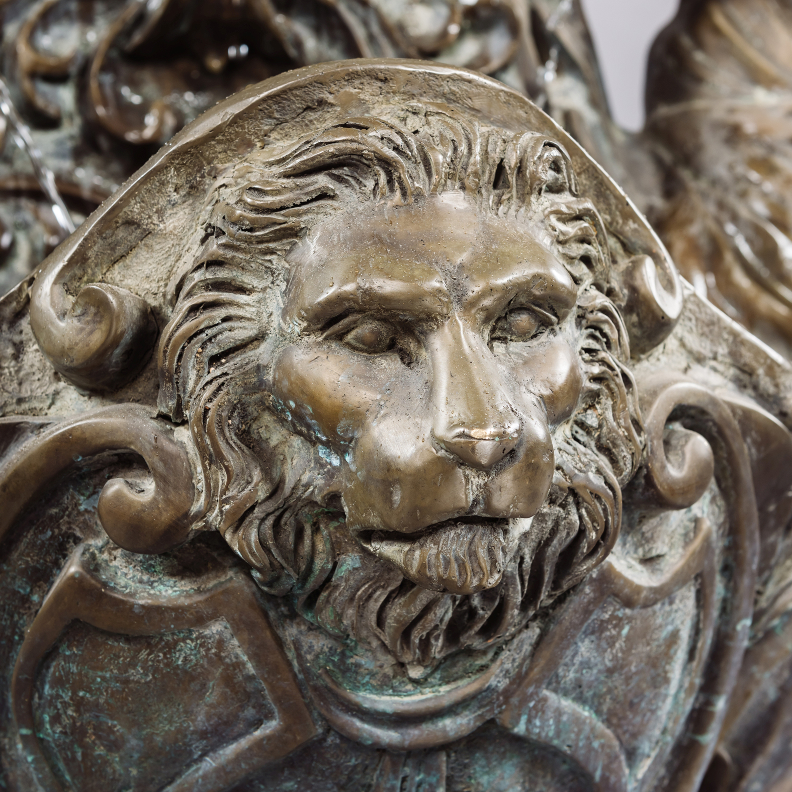 A Patinated Bronze Fountain Cast with the Mask of Poseidon and Attendant Nereids - Image 4