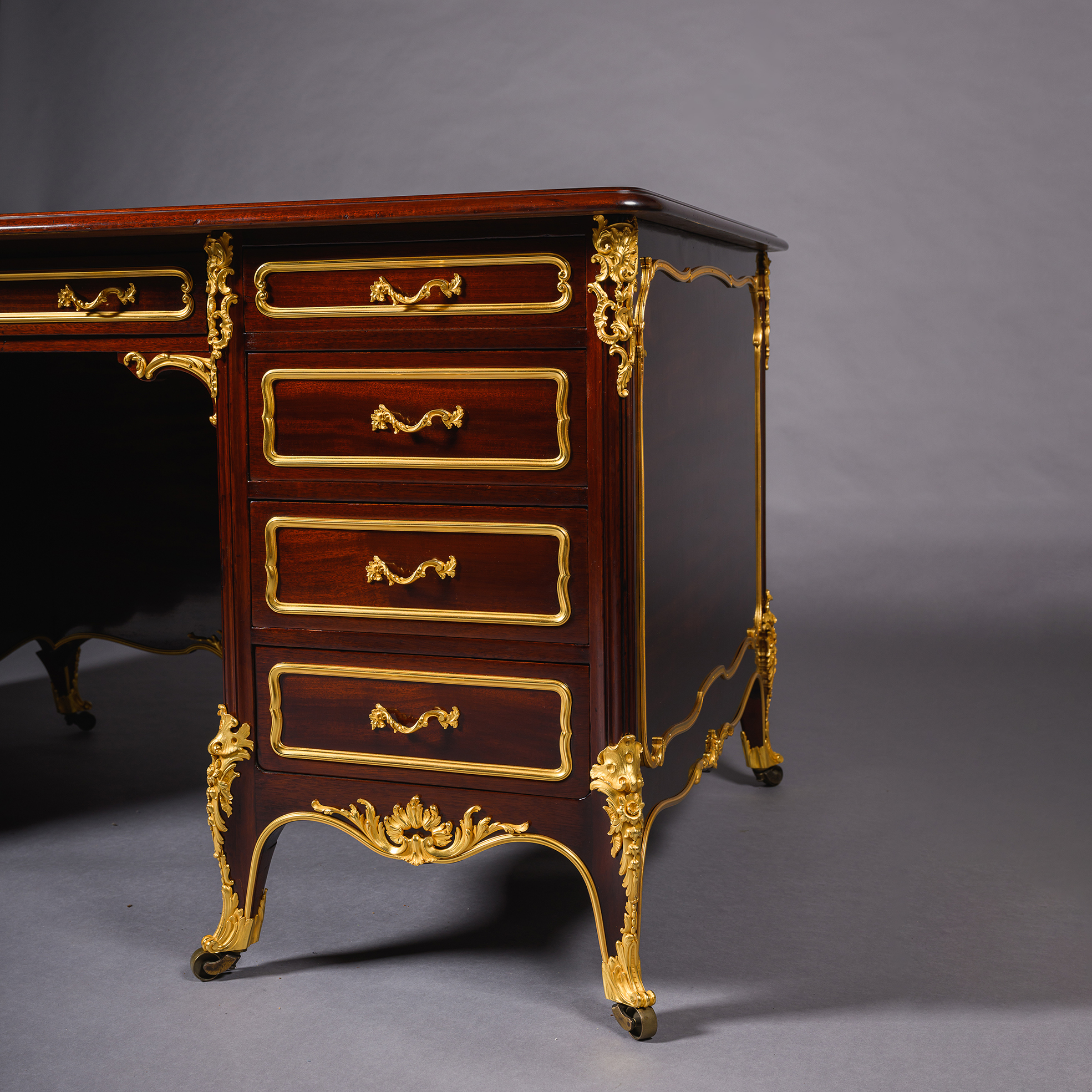 Detail of a Louis Xv style desk by Maison Beurdeley