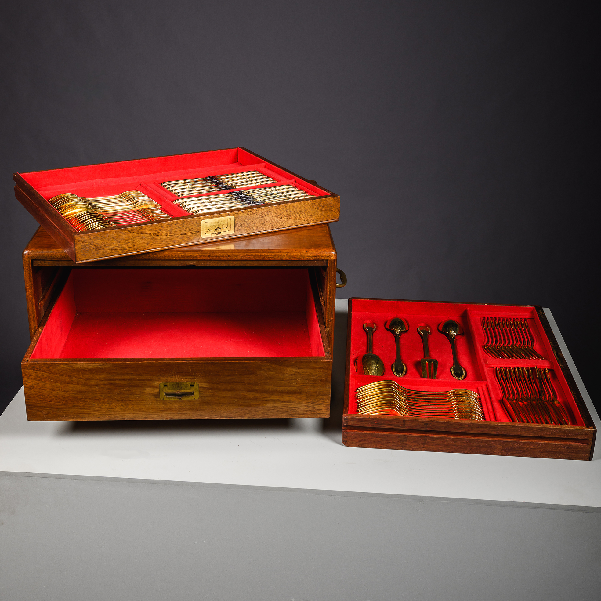Presentation Box, Puiforcat Vermeil Flatware Service