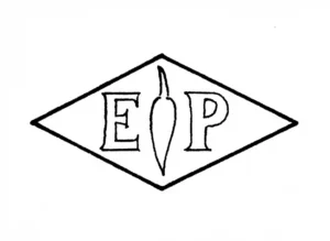 Puiforcat Paris Hallmarks showing the distinctive penknife hallmark between Émile Puiforcat's initials