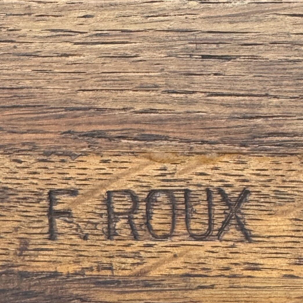 Stamped F. ROUX cabinetmaker's mark and HPR bronze foundry marks for Henri Picard on the Louis XVI style secrétaire.