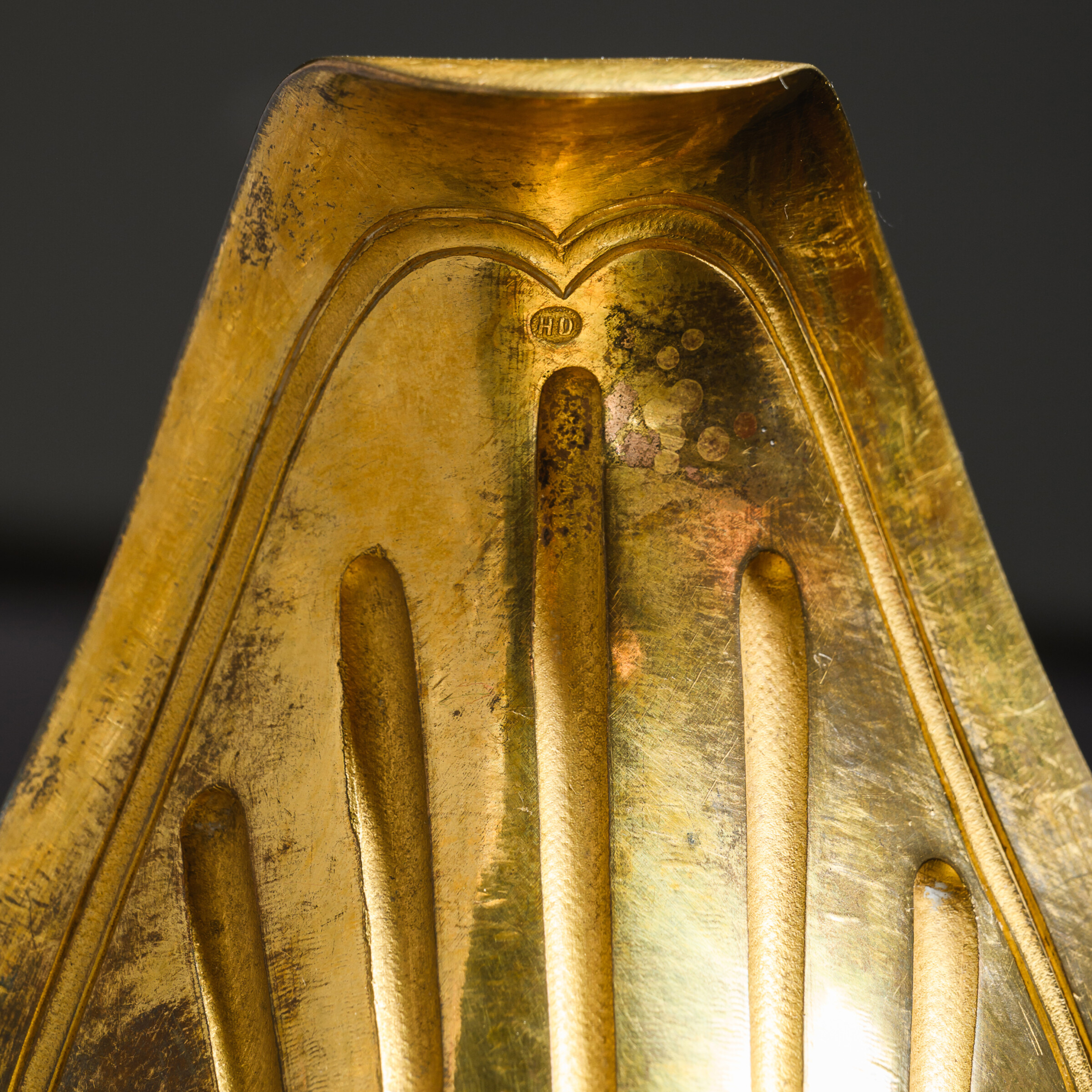 HD maker's stamp for Henry Dasson on a Louis XVI style gilt-bronze mounted green granite ewer