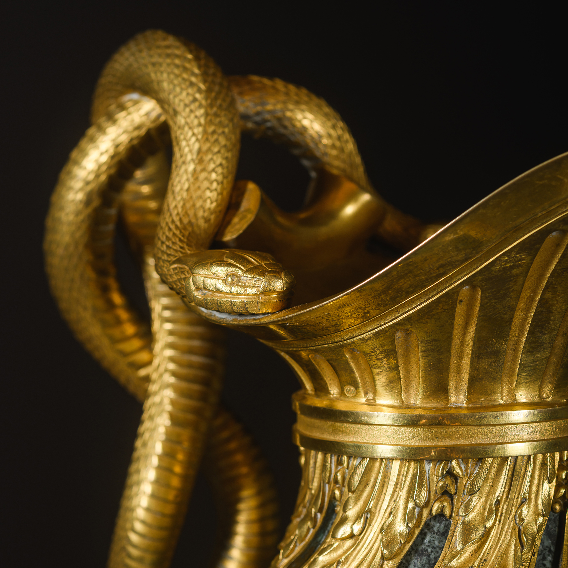 serpent-handles on a Pair of Henry Dasson Louis XVI Ewers