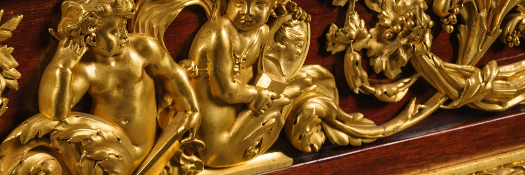 Henry Dasson Louis XVI style centre table dated 1878 with gilt-bronze mounts and Granito Nero marble top