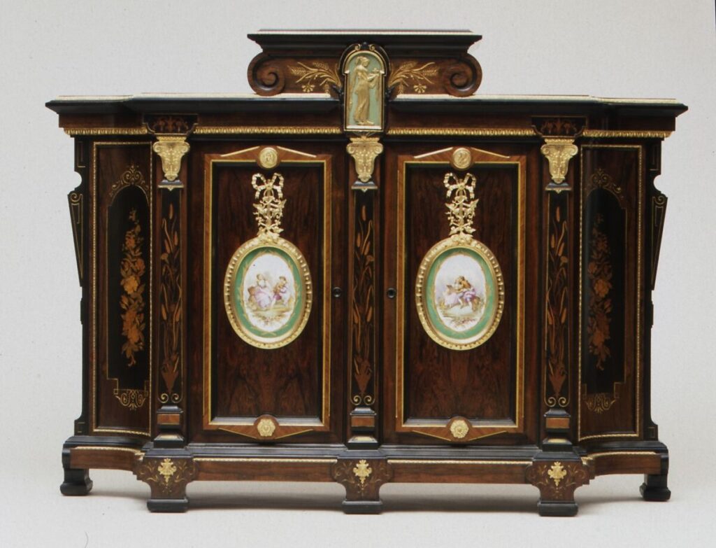 Napoleon III cabinet with porcelain plaques to the doors. MET Collection
